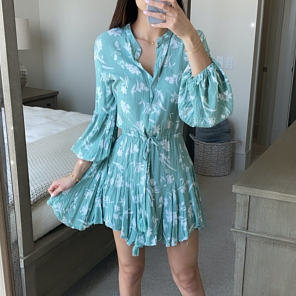 Beautiful Pastel Green Floral Dress